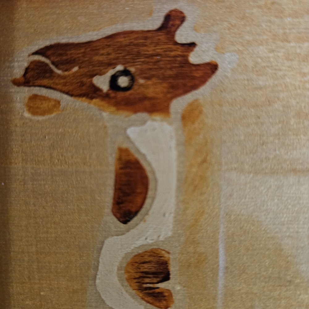 Giraffe Shellac Tray Signed Elsona - Picture 7 of 9